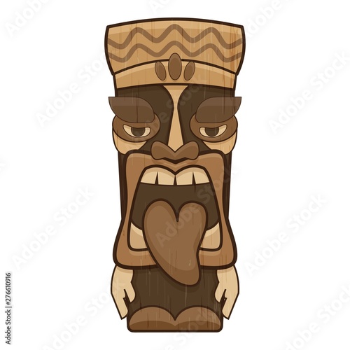 Polynesian idol icon. Cartoon of polynesian idol vector icon for web design isolated on white background