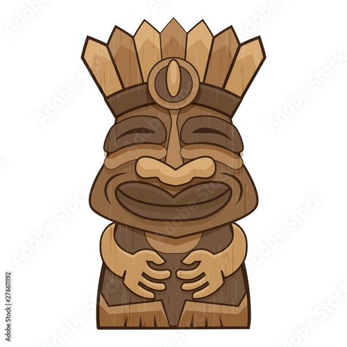 God tiki idol icon. Cartoon of god tiki idol vector icon for web design isolated on white background