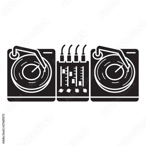 Dj desk icon. Simple illustration of dj desk vector icon for web design isolated on white background