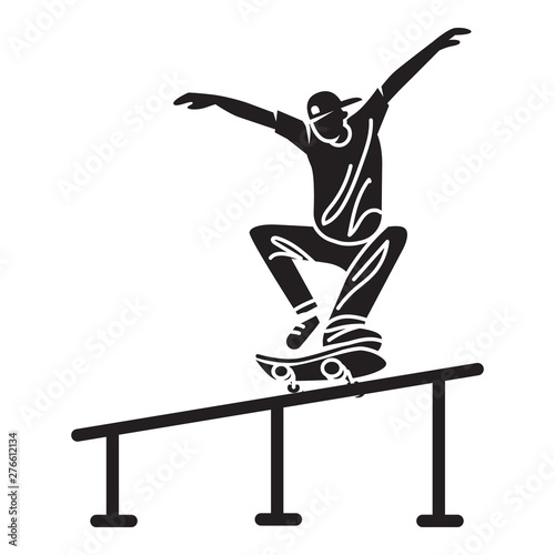 Skater pipe trick icon. Simple illustration of skater pipe trick vector icon for web design isolated on white background