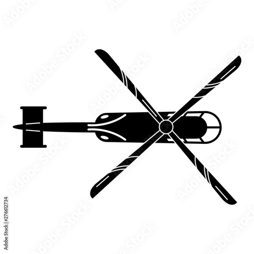 Top view helicopter icon. Simple illustration of top view helicopter vector icon for web design isolated on white background