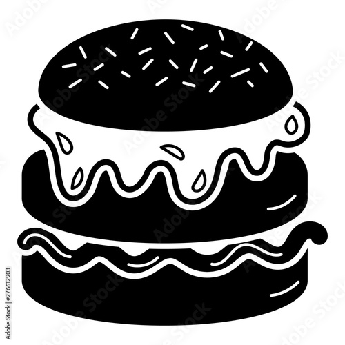 Street food burger icon. Simple illustration of street food burger vector icon for web design isolated on white background