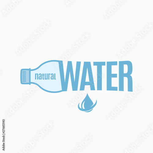 Bottle of water design. Water bottle logo on white