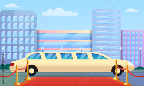 Limousine concept banner. Cartoon illustration of limousine vector concept banner for web design