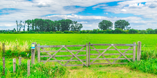 Fence in Dutch polder landscape