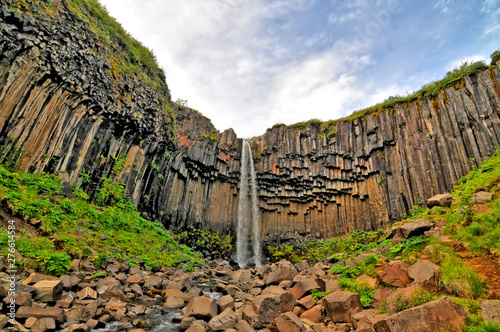 Svartifoss (Black Falls)  -  waterfall in Skaftafell in Vatnajökull National ...