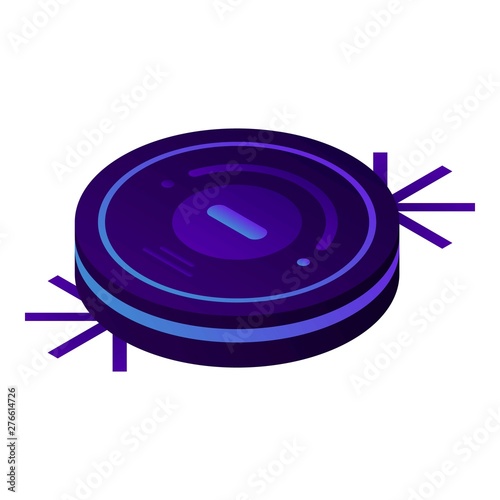 Robot vacuum cleaner icon. Isometric of robot vacuum cleaner vector icon for web design isolated on white background