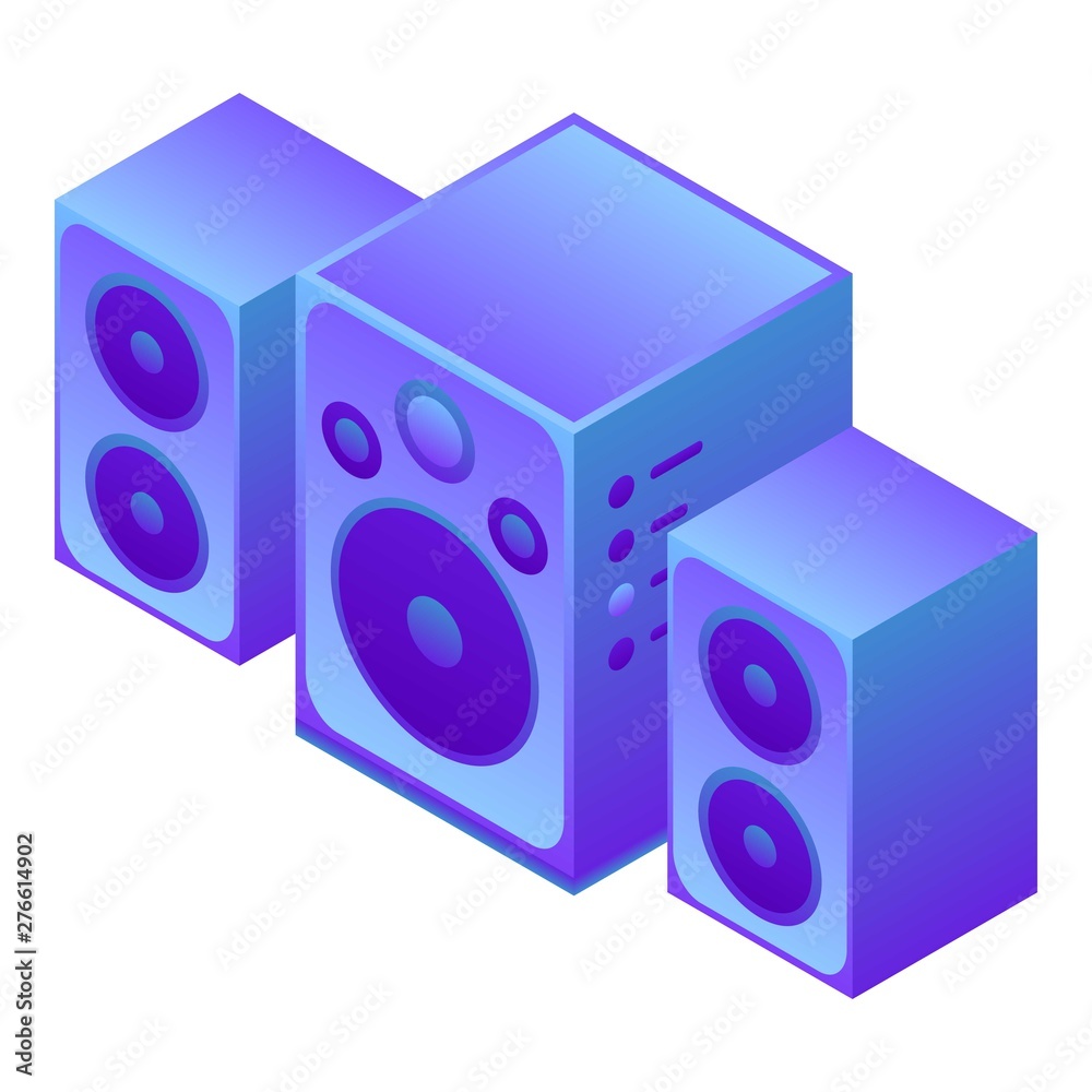 Speaker sound system icon. Isometric of speaker sound system vector icon for web design isolated on white background Speaker sound system icon. Isometric of speaker sound system vector icon for web design isolated on white background