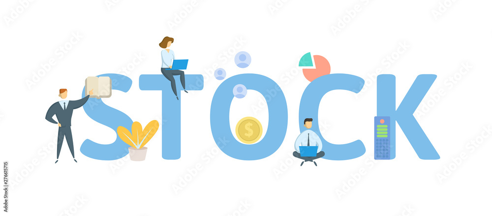 STOCK. Concept with people, letters and icons. Colored flat vector illustration. Isolated on white background. STOCK. Concept with people, letters and icons. Colored flat vector illustration. Isolated on white background.