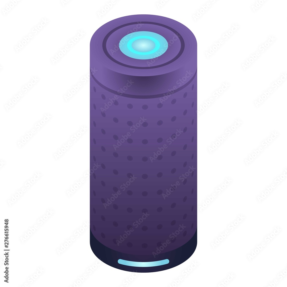 Smart speaker tube icon. Isometric of smart speaker tube vector icon for web design isolated on white background Smart speaker tube icon. Isometric of smart speaker tube vector icon for web design isolated on white background