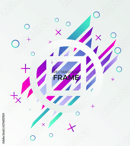 Bild auf Leinwand rectangular colorful frame flat design