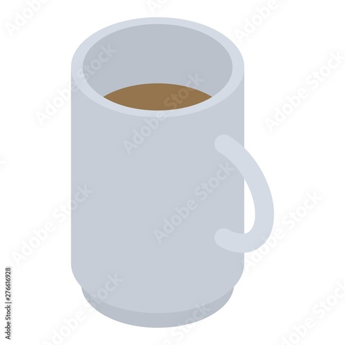 Coffee mug icon. Isometric of coffee mug vector icon for web design isolated on white background