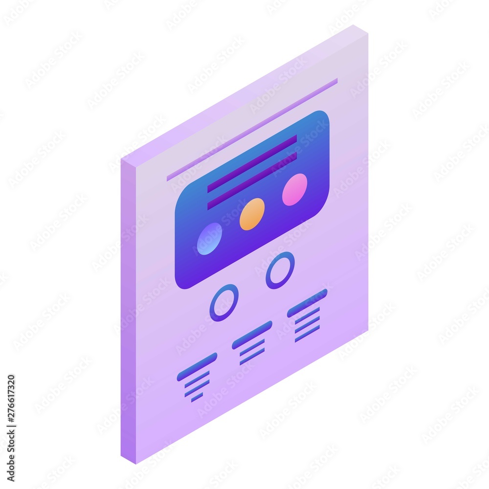 Points chart icon. Isometric of points chart vector icon for web design isolated on white background