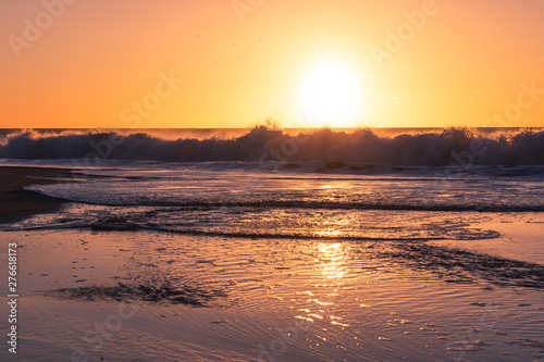 Sunrise in the Pinamar city, Buenos Aires, Argentina photo