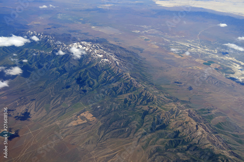 Aerial view of Deseret Peak  a mountain in Utah.
