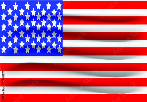 Vector of realistic USA flag ilustration template. Beauty and elegant with simple design. Eps 10.