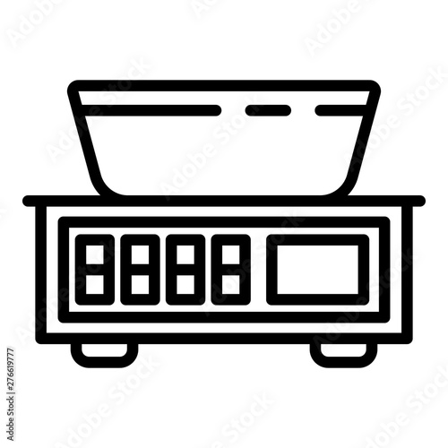 Street market scales icon. Outline street market scales vector icon for web design isolated on white background