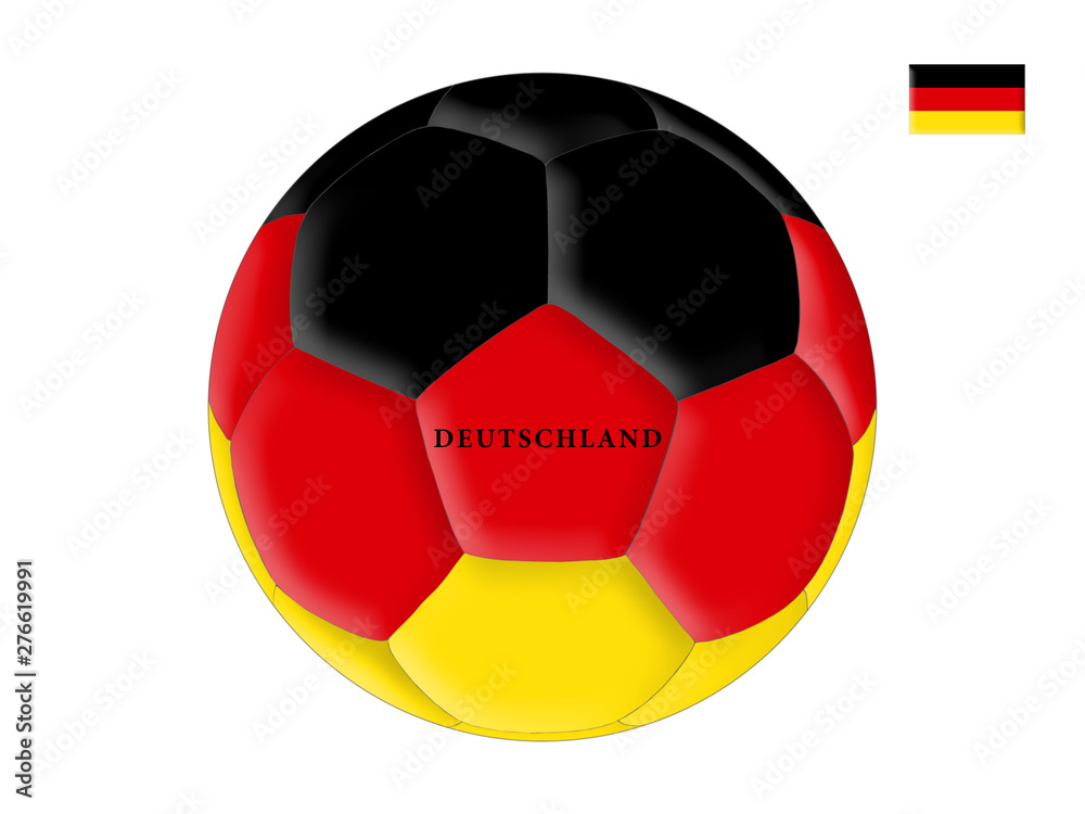 Fototapeta premium Soccer ball in colors of the flag of Germany (Deutschland)