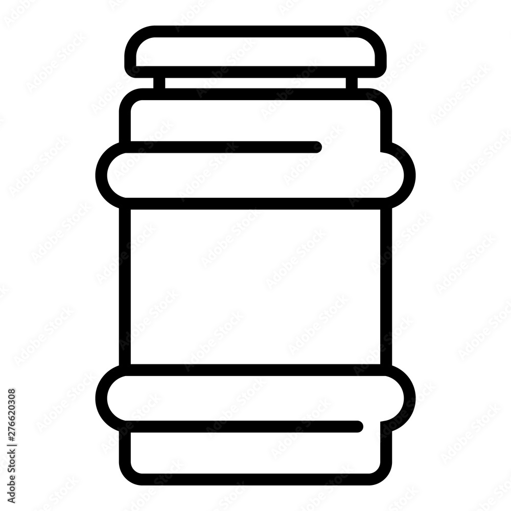 Glassware jam jar icon. Outline glassware jam jar vector icon for web design isolated on white background