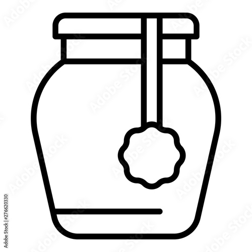 Shop jam jar icon. Outline shop jam jar vector icon for web design isolated on white background