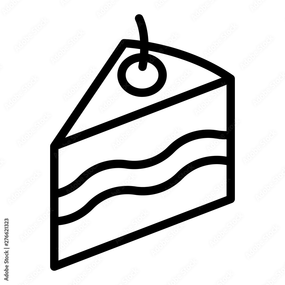 Small cake icon, outline style - stock vector 3462586 | Crushpixel
