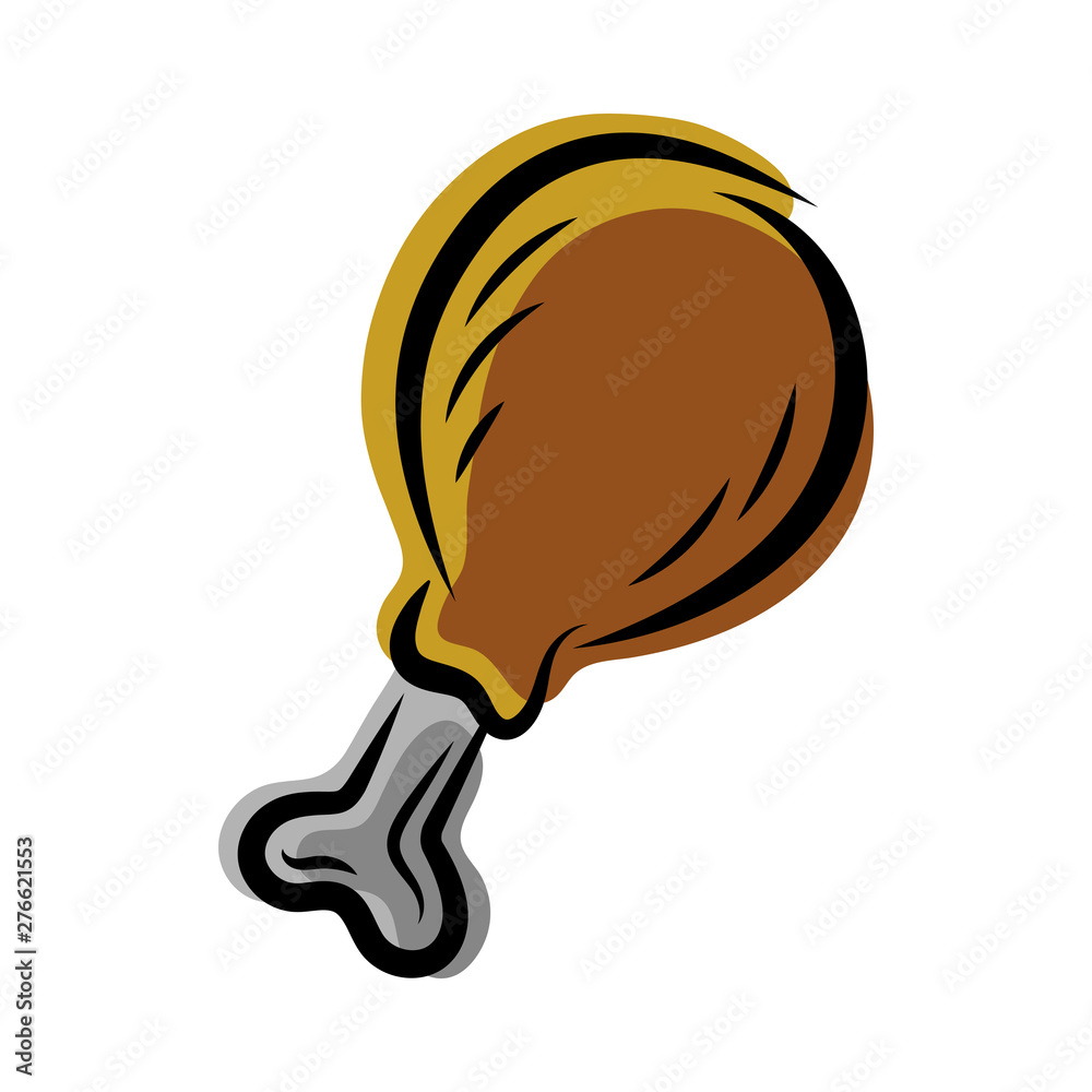 BBQ Chicken Leg Drumstick Meat Dish Cartoon