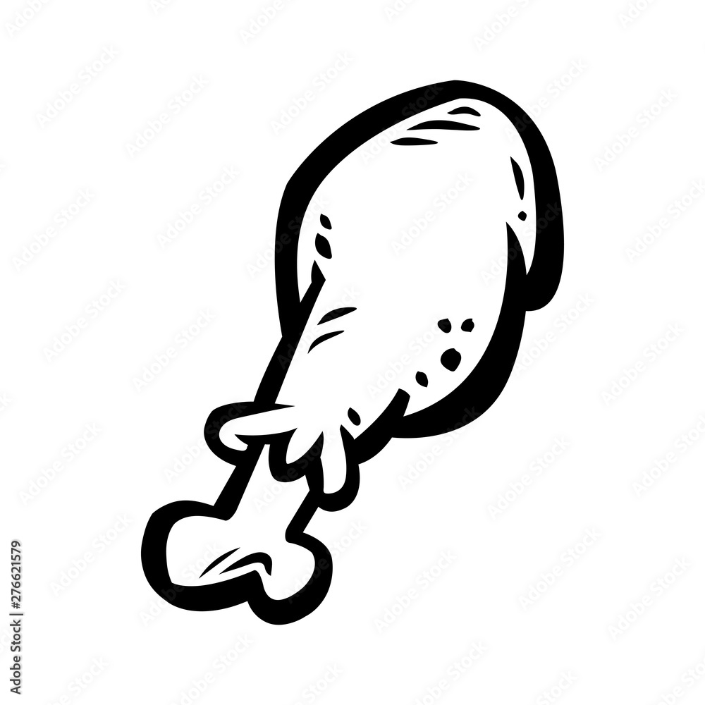 BBQ Chicken Leg Drumstick Meat Dish Cartoon BBQ Chicken Leg Drumstick Meat Dish Cartoon
