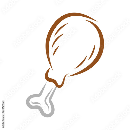 BBQ Chicken Leg Drumstick Meat Dish Cartoon