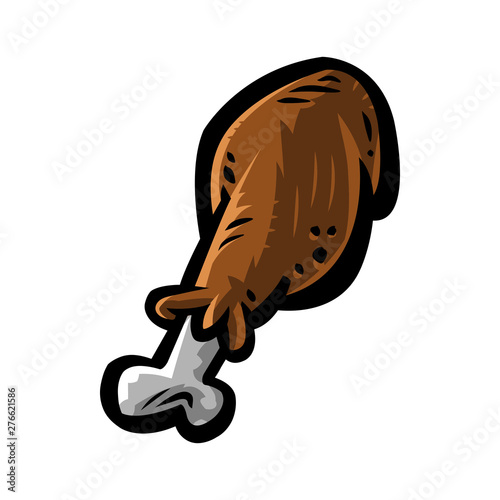 BBQ Chicken Leg Drumstick Meat Dish Cartoon