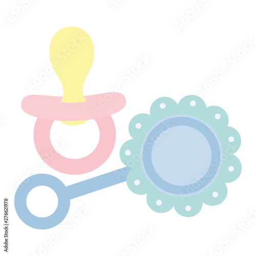 little baby pacifier with maraca
