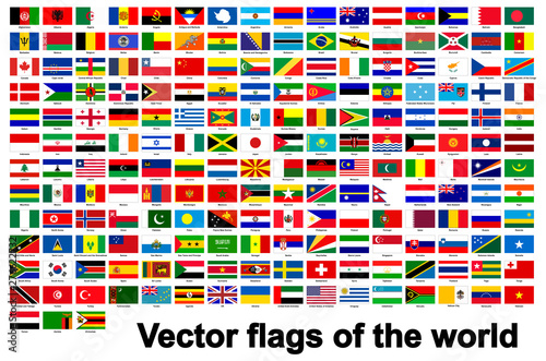 flags of the world Isolate On White Background,Vector Illustration EPS.10