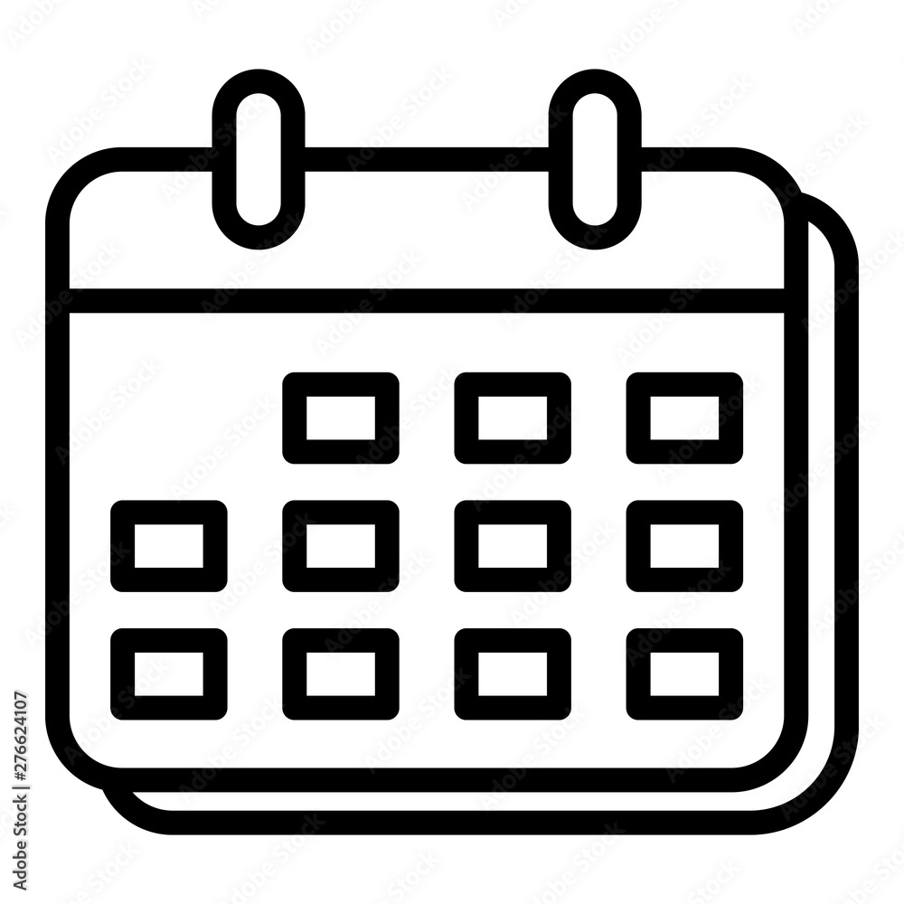 Laboratory calendar icon. Outline laboratory calendar vector icon for web design isolated on white background Laboratory calendar icon. Outline laboratory calendar vector icon for web design isolated on white background