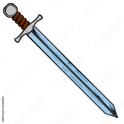 Isolated detailed colored tattoo of a sword - Vector