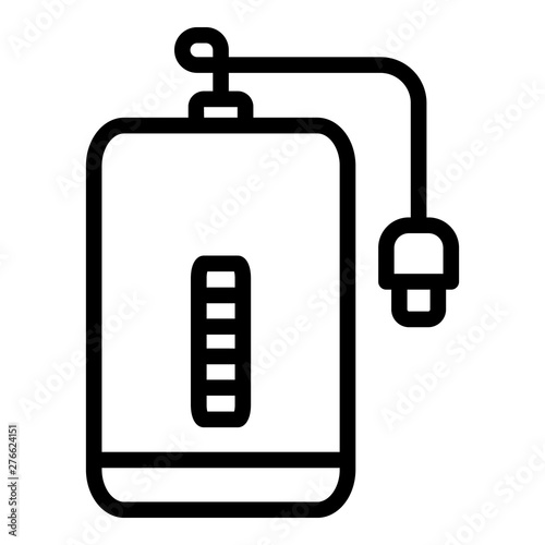 Power bank icon. Outline power bank vector icon for web design isolated on white background