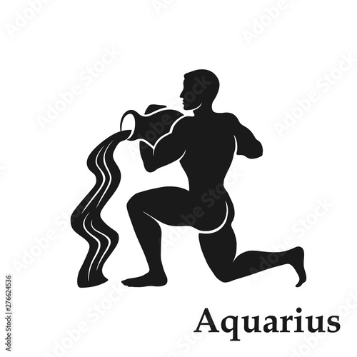 Aquarius zodiac sign symbol. horoscope icon. isolated astrological image