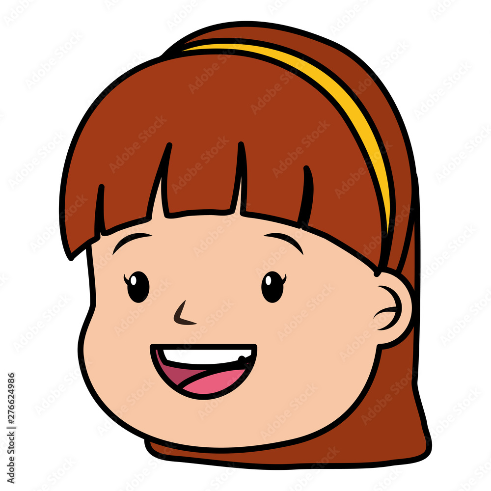 smiling girl face with diadem on white background smiling girl face with diadem on white background