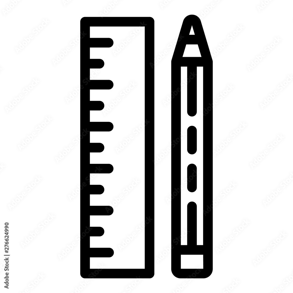 Pencil ruler architect icon outline style Vector Image
