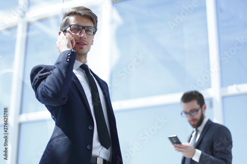modern businessman talking on a mobile phone