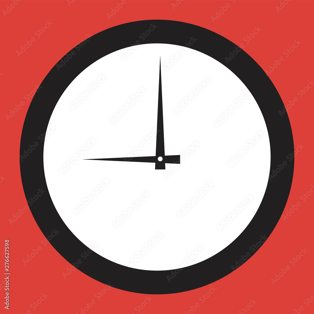 Icon round hours in a flat style. Icon round hours in a flat style.