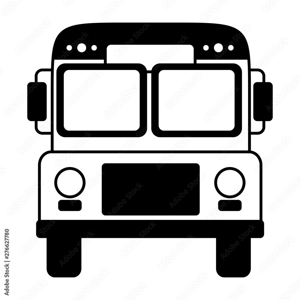 transport bus school on white background