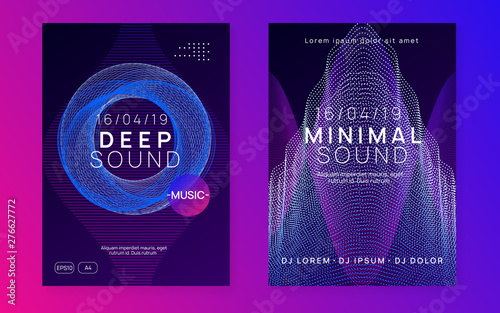 Gradient party flyer. Electro dance music. Electronic trance sound. Club dj poster. Techno event.
