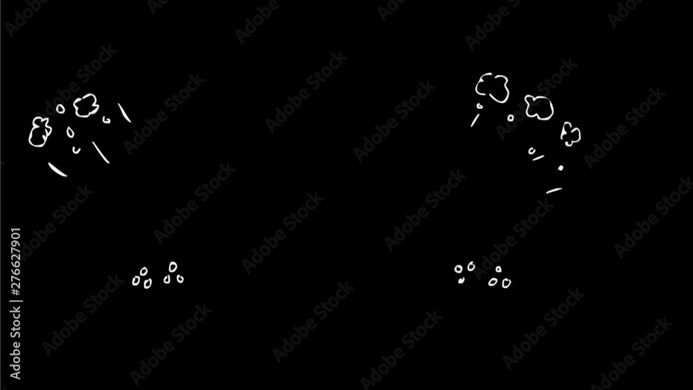 2d Animation motion graphics drawing of a black ball bomb with burning ...