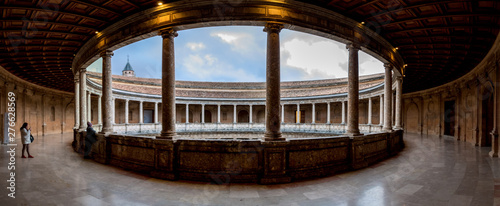 The Palace of Charles V is a Renaissance building in Granada, southern Spain, located on the top of the hill of the Assabica, inside the Nasrid fortification of the Alhambra