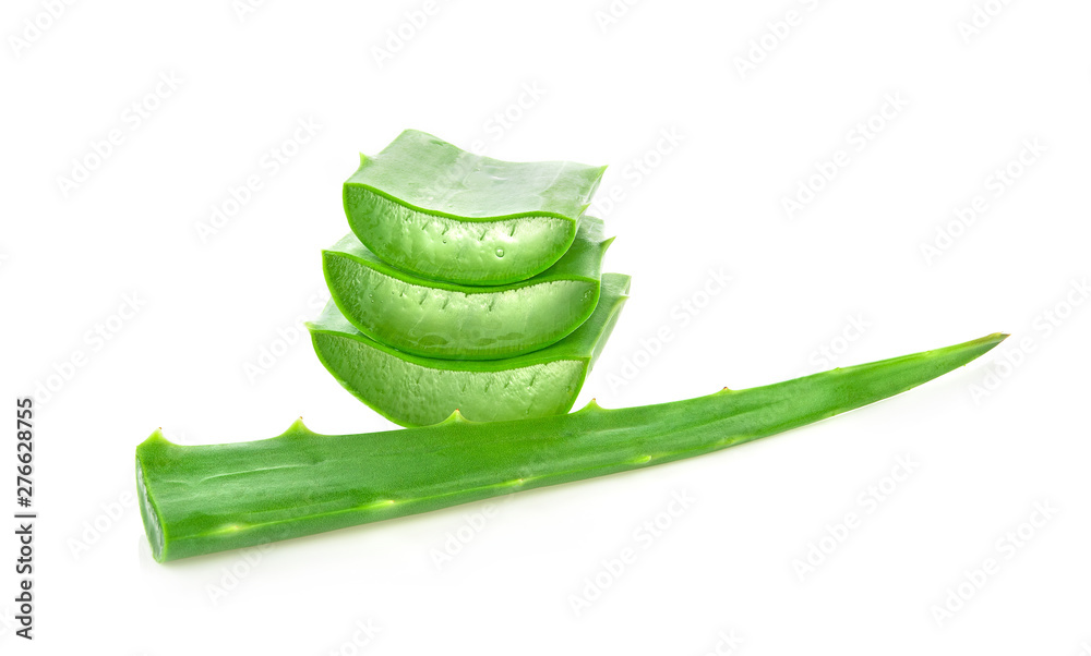 Aloe vera sliced isolated on white background Aloe vera sliced isolated on white background