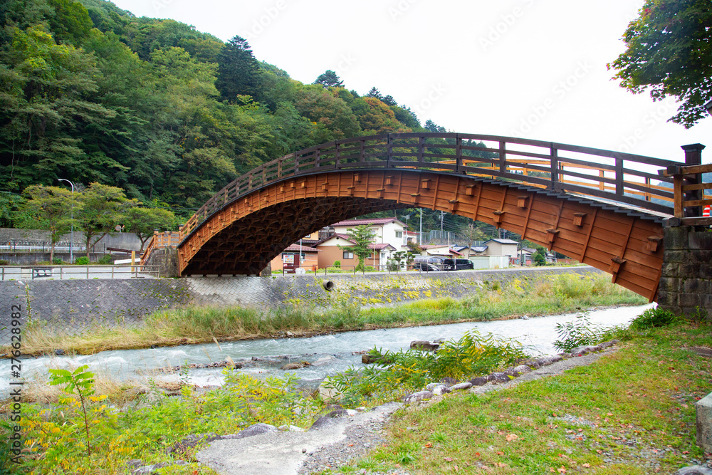 Fototapeta premium Narai Kiso Bridge spanning the Narai River