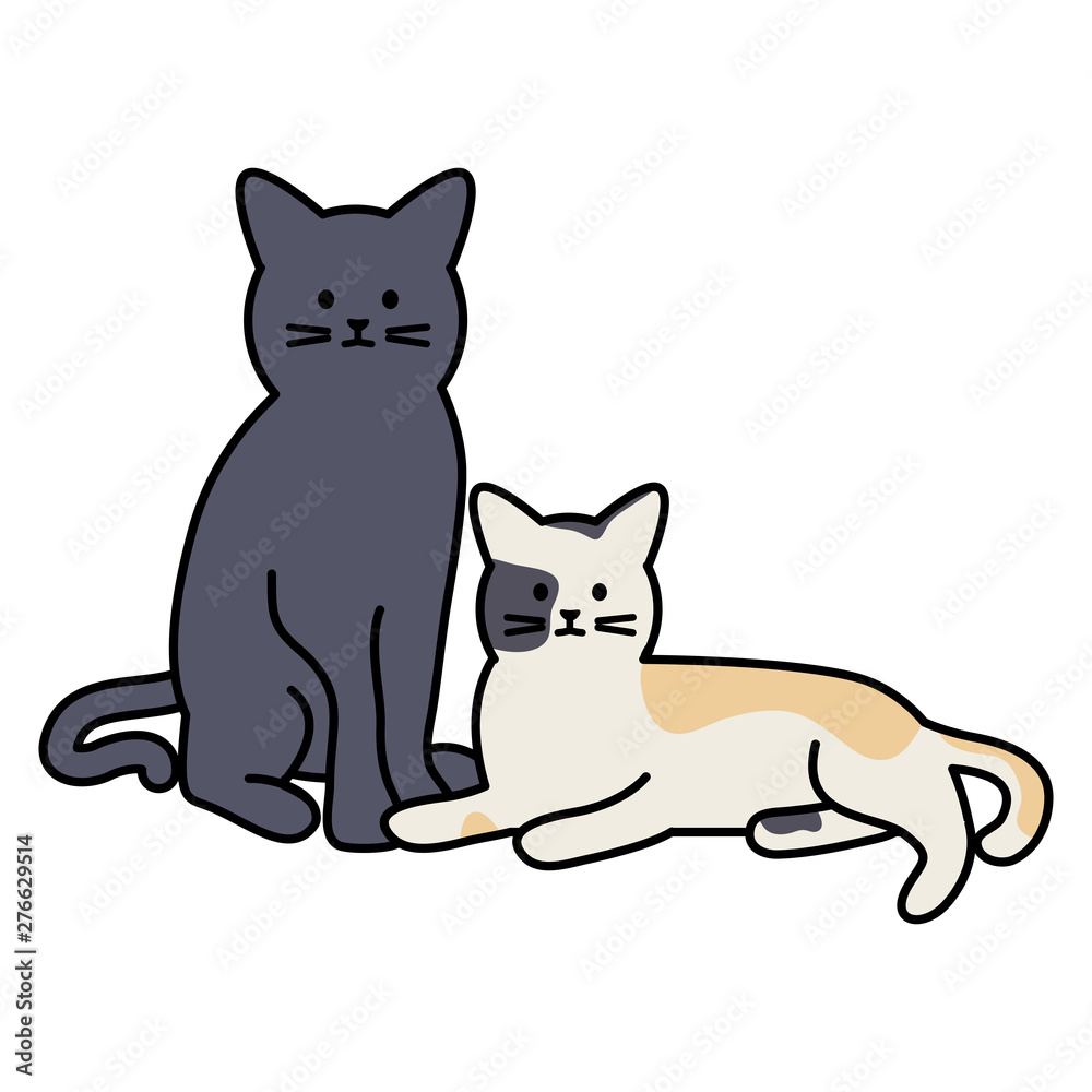 Obraz premium cute cats mascots adorables characters