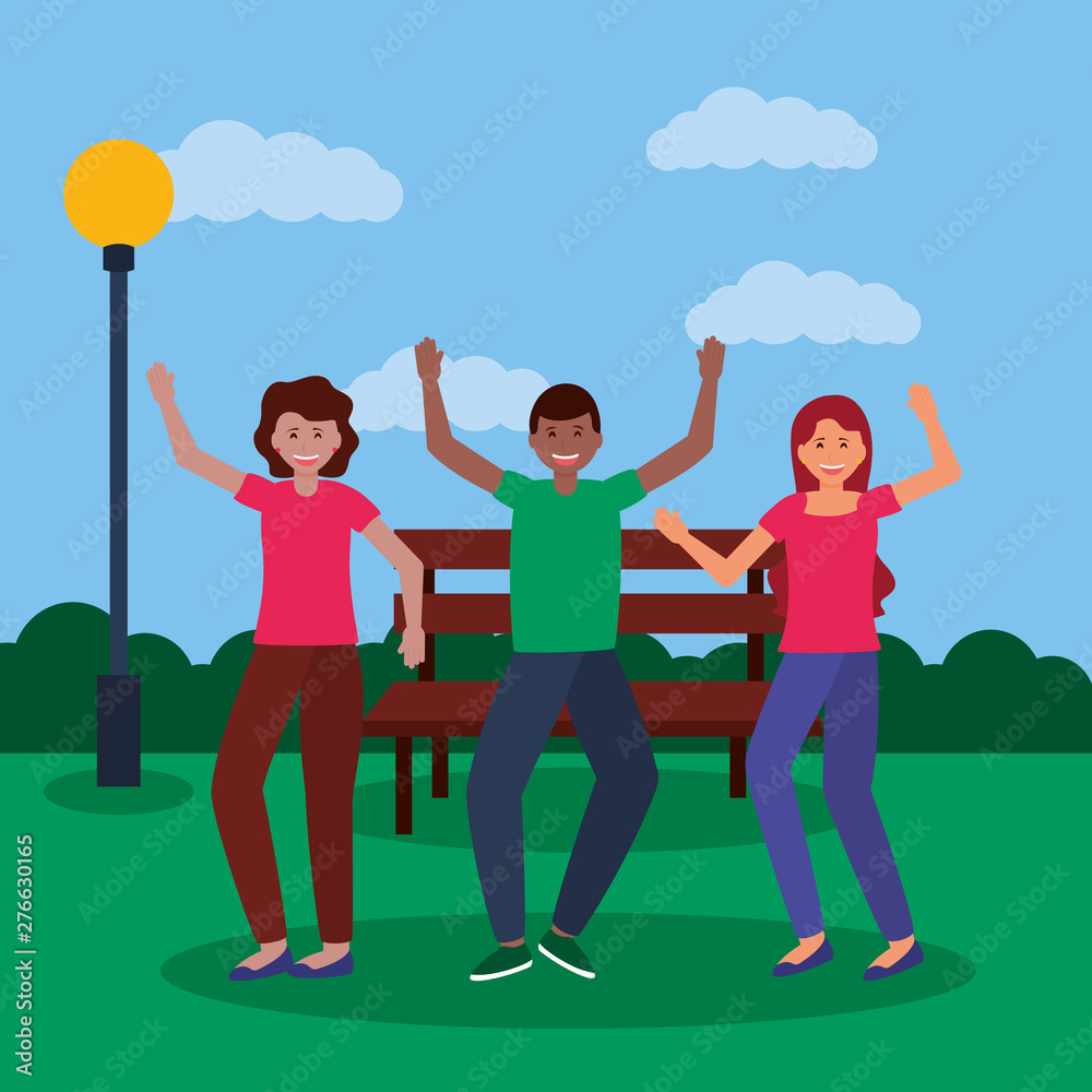 Obraz premium happy young people