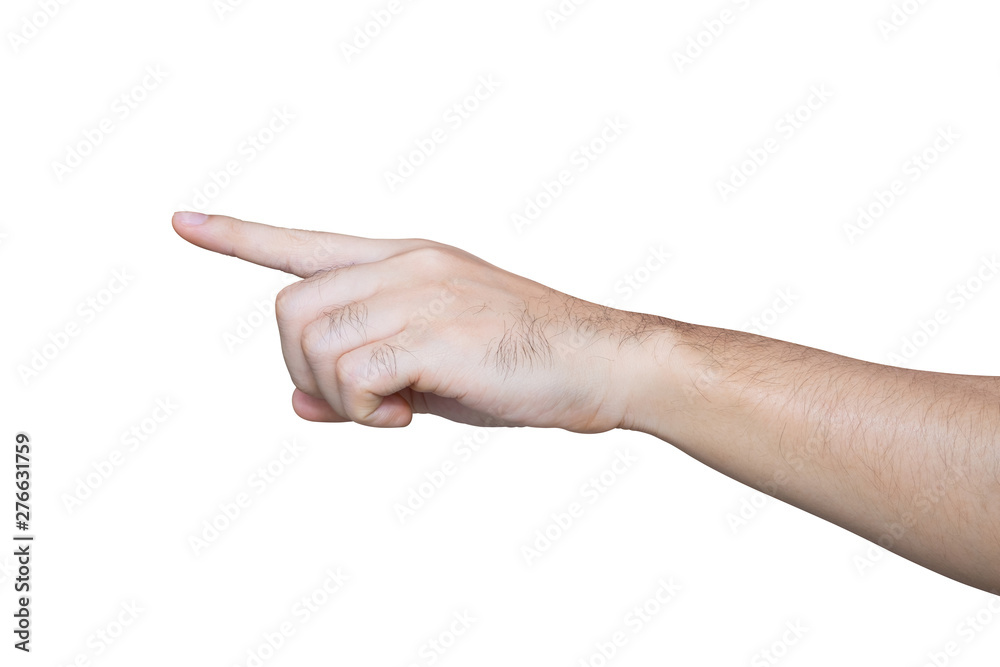 Man hand touching isolated on white background with clipping path. Man hand touching isolated on white background with clipping path.