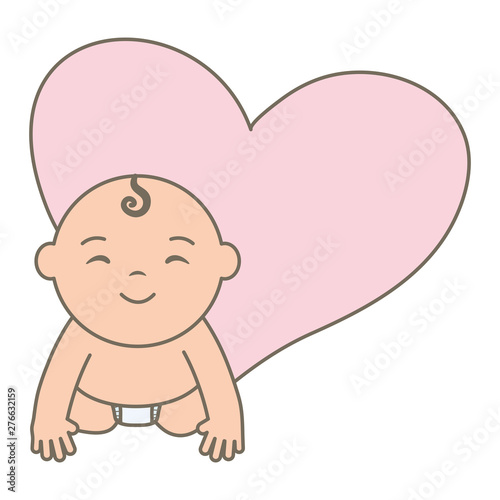 cute little baby boy crawling
