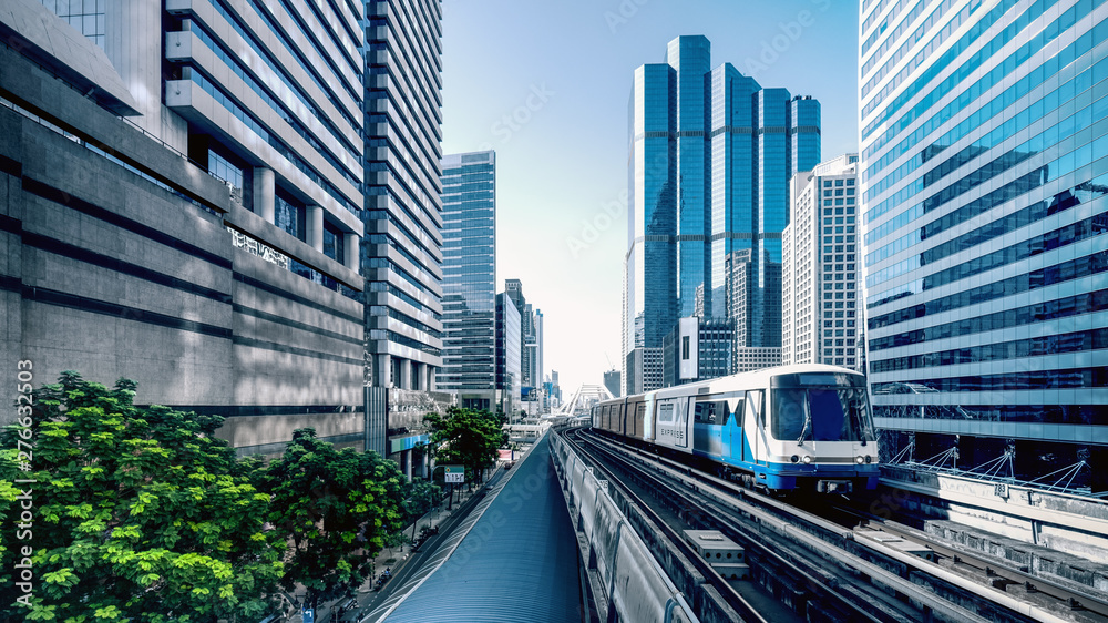 BTS sky train in Bangkok Thailand BTS sky train in Bangkok Thailand